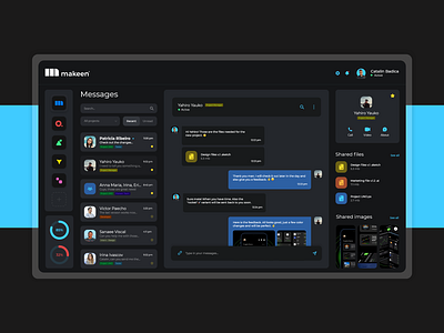 Messenger App branding chat concept dark mode design files inspire list logo messenger profile tags ui uiux ux