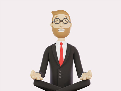 3d character Businessman 3d 3d businessman 3d character 3d graphics 3d modeling 3d renderibg app beard business businessman meditate meditation mobile modeling office rendering ui web web site worker