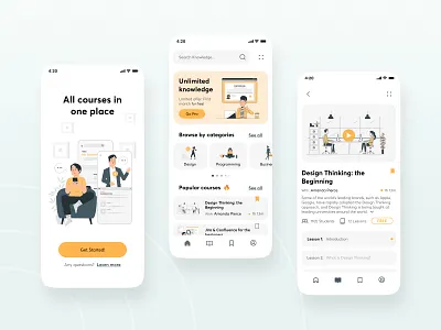 Mobile Courses app branding courses design education illustration mobile ui uidesign uiuixdesign uiux