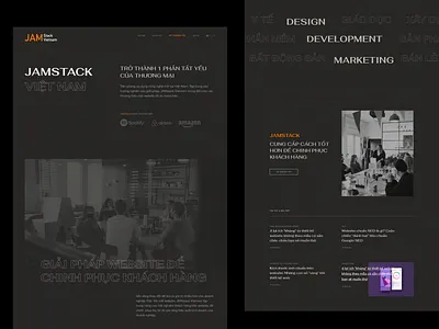 JamStack Agency back and white black darktheme hero jamstack ui uiux webdesign