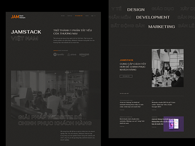 JamStack Agency back and white black darktheme hero jamstack ui uiux webdesign