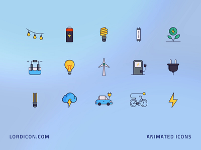 Electricity Icon Group 2d animation animation icon
