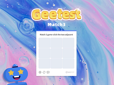 GeeTest CAPTCHA v4 - Adaptive CAPTCHA Match 3 mode animation captcha cute graphic design motion graphics roboto ui