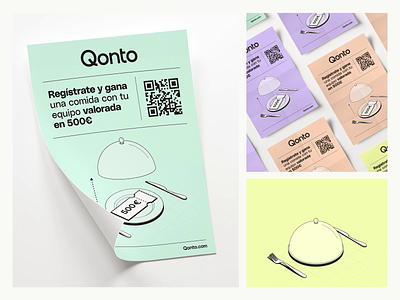 Qonto serving a dinner! design graphic design illustration lottery poster vector