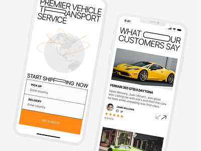 Mobile design for transportation company | Lazarev. adaptation application cars chat customer delivery design global interactive luxury mobile service shipping transport ui ux vehicle