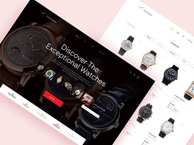 E-commerce Platform For Luxury Watches clean cta e commerce ecommerce elegant flat landing page luxurious luxurious website luxury modern product product design shop ui ui design ux ux design watch web design