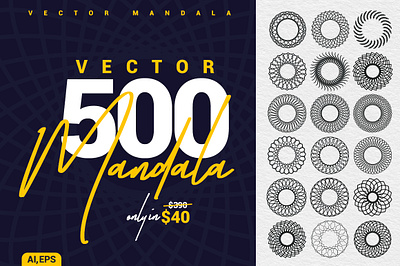 Collection 500 Mandala Vector - Graphics / Illustrations atn branding design graphic design graphics illustration photoshop photoshop action vector