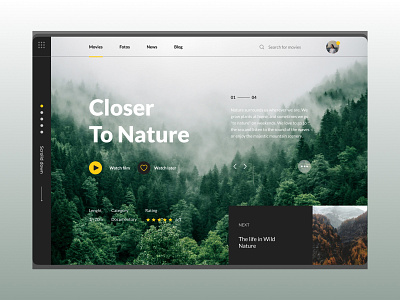 Movie Card Design cinema app dashboard design interface movie app movies nature ui ux video player website