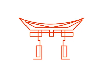 Japan architecture branding building city design gate icon identity illustration japan logo mark symbol torii traditional
