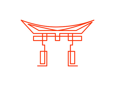 Japan architecture branding building city design gate icon identity illustration japan logo mark symbol torii traditional