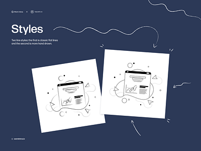 Two line styles ✨ design digital illustration kapustin landing linear lines outline project sketch styles vector web