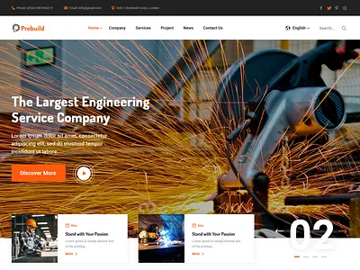 Pribuild - Industrial Engineering Website PSD Template branding graphics design layout logo psd responsive sell template theme website design website development
