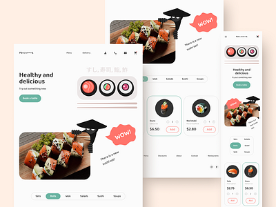 Sushi Restaurant Landing Page cart delivery design ecommerce food online page restaurant sushi sushi shop ui ux web web design webpage website