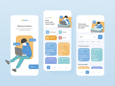 Online Course App UI app branding course design figma illustration ui ux vector