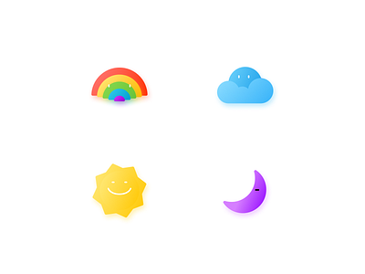 Forecast icons cloud design figma forecast icon icondesign iconography icons icons pack iconset illustration moon night rainbow sketch sun today ui vector weather