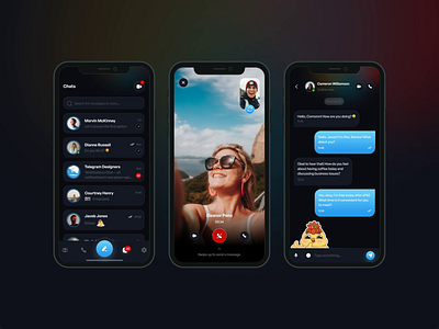 Telegram App Redesign application application design chat dark app dark ui design interface ios messenger mobile mobile app design nextpage redesign telegram telegram redesign ui ui design ux ux design web app design