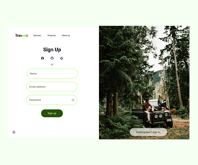 Traveler sign in page 3d animation app branding design dev developer graphic design graphics illustration logo motion graphics typography ui ux vector web