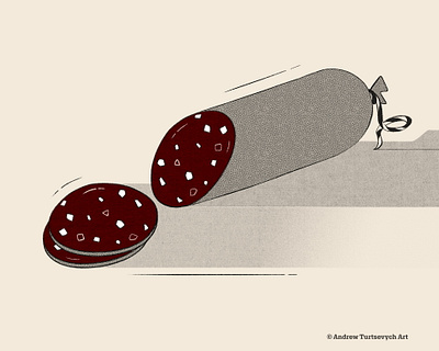 Sausage art design food illustration minimalism textured