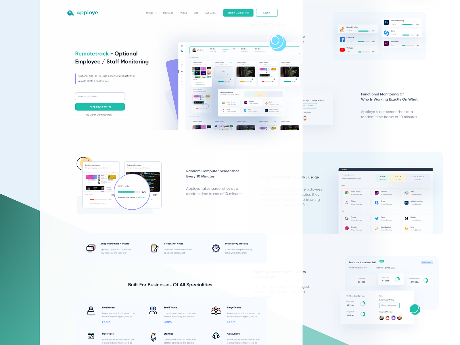 Time Tracking SAAS Landing Page by Razy Hassan on Dribbble