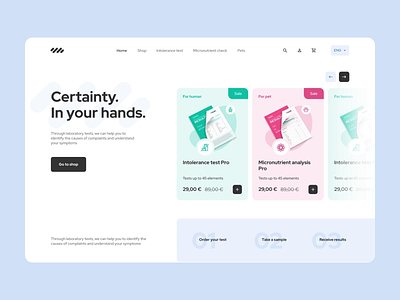 Lab tests landing page analytics animation e commerce health healthcare home illustration lab laboratory tests landing medicine mentalstack product design products scroll shop