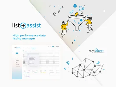 List Assist – high performance data listing manager appdevelopment blue data design figma green red software development ui upplabs white