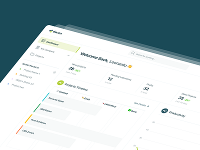 Projects Dashboard clean dashboard dashboard projects data design graphs green productivity projects shot timeline ui ux