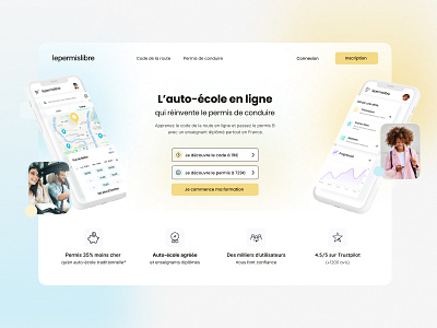 Product page ☁️ appdesign gradient header landing landing page lepermislibre mobile product ui uiux web design webdesign website