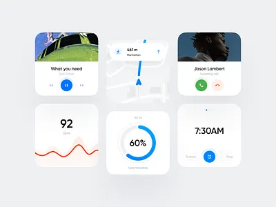 Watch widgets alarm app clean clean ui clock design heart rate ios location minimalistic music navigation player progress smart task ui watch watchos