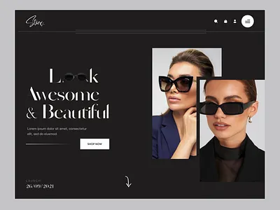 Sticx. - Header Exploration clean design ecommerce header landingpage single product sunglass ui userinterface ux web website design