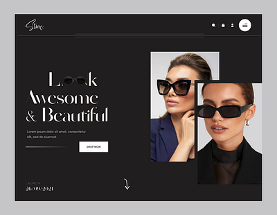 Sticx. - Header Exploration clean design ecommerce header landingpage single product sunglass ui userinterface ux web website design