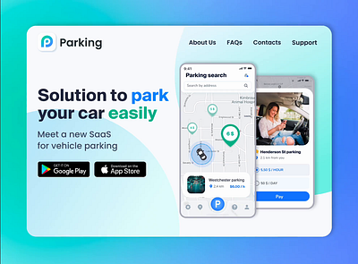 SaaS for vehicle parking app branding design graphic design logo ui ux