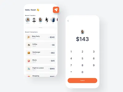 Mobile Wallet App finance mobile money orange transfer ui wallet