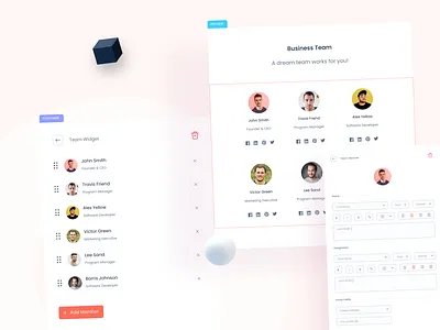 Webpage Builder app builder clean creator design interface section team template ui ui design ux web page website