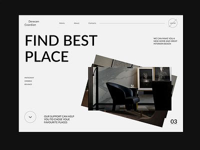 Interior Design Minimal - Landing Page amimation app batix clean design elegant interior interior design interiors landing page minimal modern personal places site ui ui ux web design webdesign website