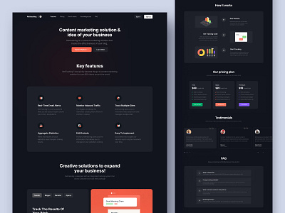 Nettracking Marketing Website app design besnik dark dark landingpage dark ui dark website header header design landing page marketing modern website networking product design seo trendy website uiux design uiux design agency website design