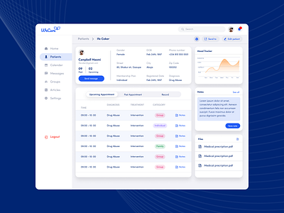 Therapist Web App app design ui ux