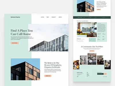 Apartments Landing Page design flat ui ui ux web design