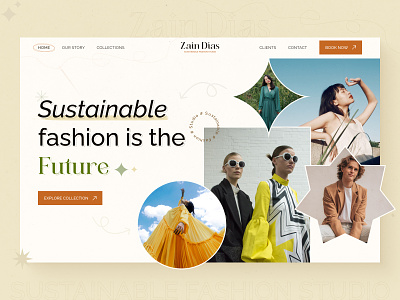 Zain Dias Landing UI branding clothes clothing design designer earthly colors ethical fashion fashion fashion design fashion label graphic design landing page recycle sustainable ui ux vector web web ui website design