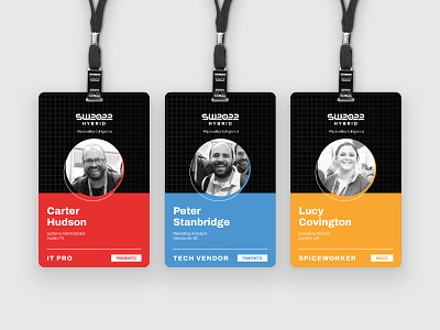 SpiceWorld 2022 Badges attendee badges badges conference event event badges it pros lanyard lanyards tech tech event