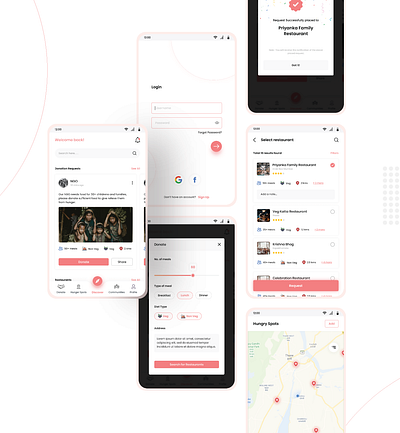 Food Donation App adobe appdesign business case study delivery design donation experience figma interaction interaction design non profitable poverty ui uidesign uiux ux uxdesign