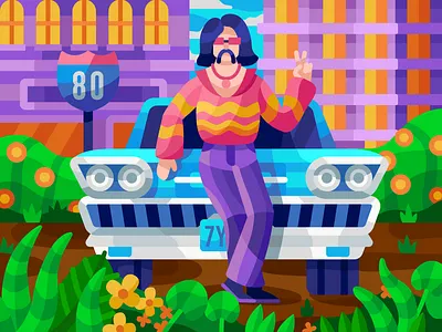 Retro car 80s 80s illustration car illustration colorful illustration colorful vector design flat illustration old car retro retro car retro illustration retro vecror ui vector vector art