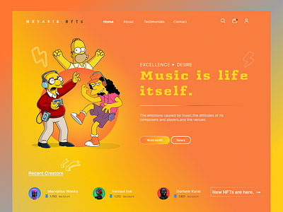 Music Nft website bid bidding blockchain branding cyrpto dark mode design header landing page marketplace metaverse music music nft nft nfts online ui uidesign uiux web design