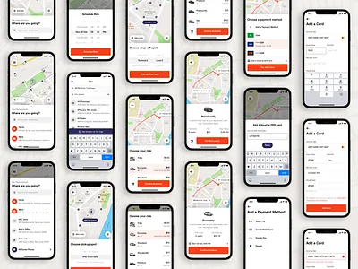 Go - Ride Hailing App UI Kit ⟶ Book a ride Screens (Set 1) app book ride cab booking app design lyft minimal product design ride hailing app taxi taxi app uber app uber design ui ui design uikit ux
