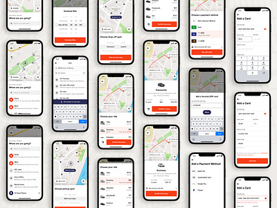 Go - Ride Hailing App UI Kit ⟶ Book a ride Screens (Set 1) app book ride cab booking app design lyft minimal product design ride hailing app taxi taxi app uber app uber design ui ui design uikit ux