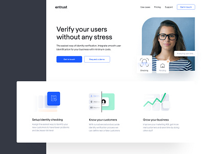 Product landing page business crypto design interface landing page product user verification
