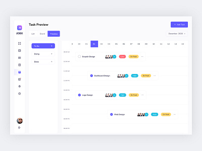 Dashboard - Task Calendar dashboard design figma interaction design ui ux