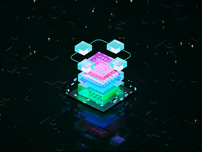 Dashed Ecosystem - Pitch Deck Animation 3d animation cinema 4d crypto data glossy illustration layers neon reflective web3