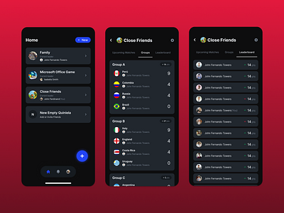 Quinielify App dark mode ios product design ui design ux design