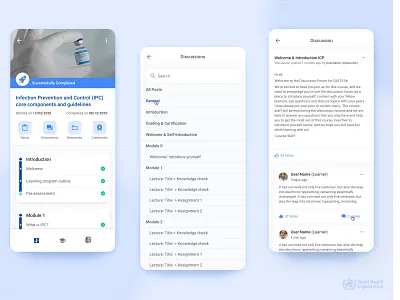 Discussion forum in online learning android design elearning ios mobile online product product design systems ui uiux usability user experience ux visual