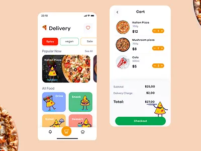 Pizza delivery art design flat illustration illustration art ui vector